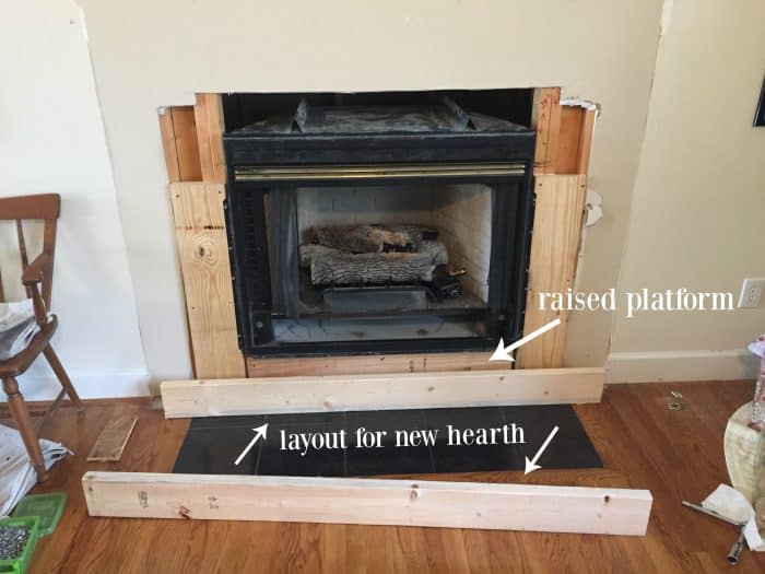 DIY fireplace hearth layout