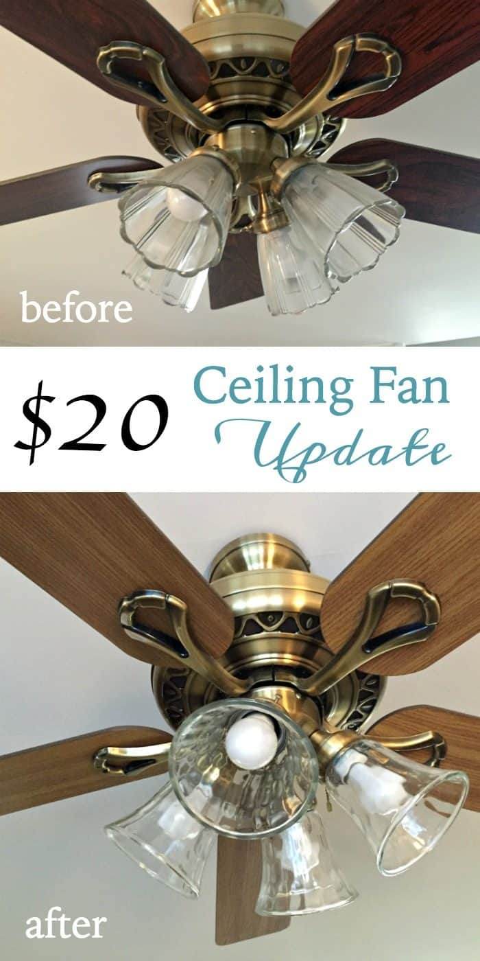 $20 Ceiling Fan Update for the One Room Challenge Family Room Makeover