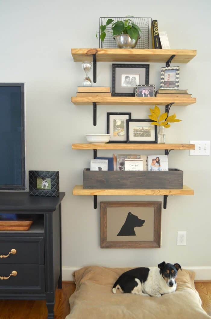 Cheap home decorating idea rearrange a shelf