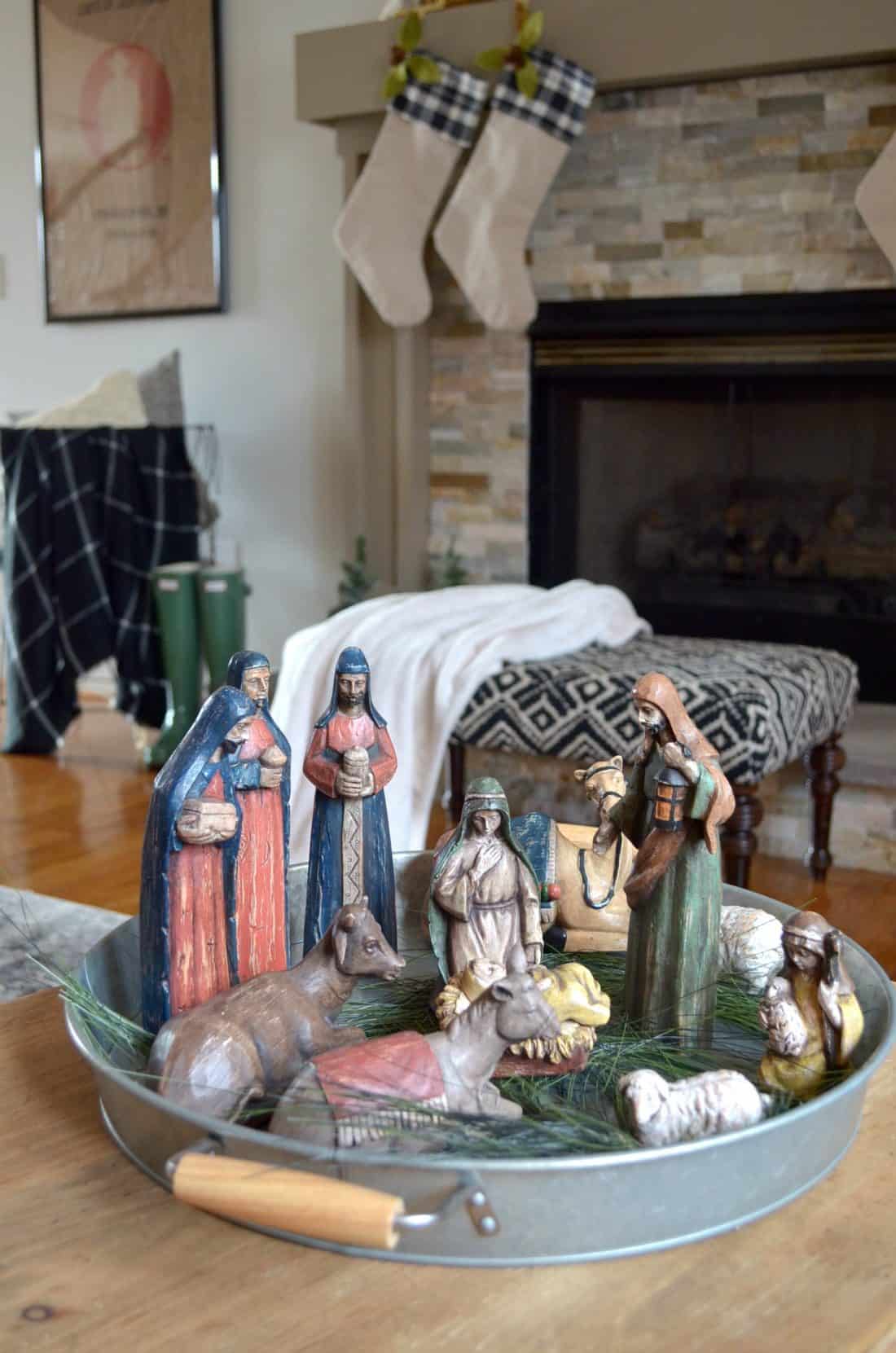 Neutral Christmas Home Tour and Manger Scene