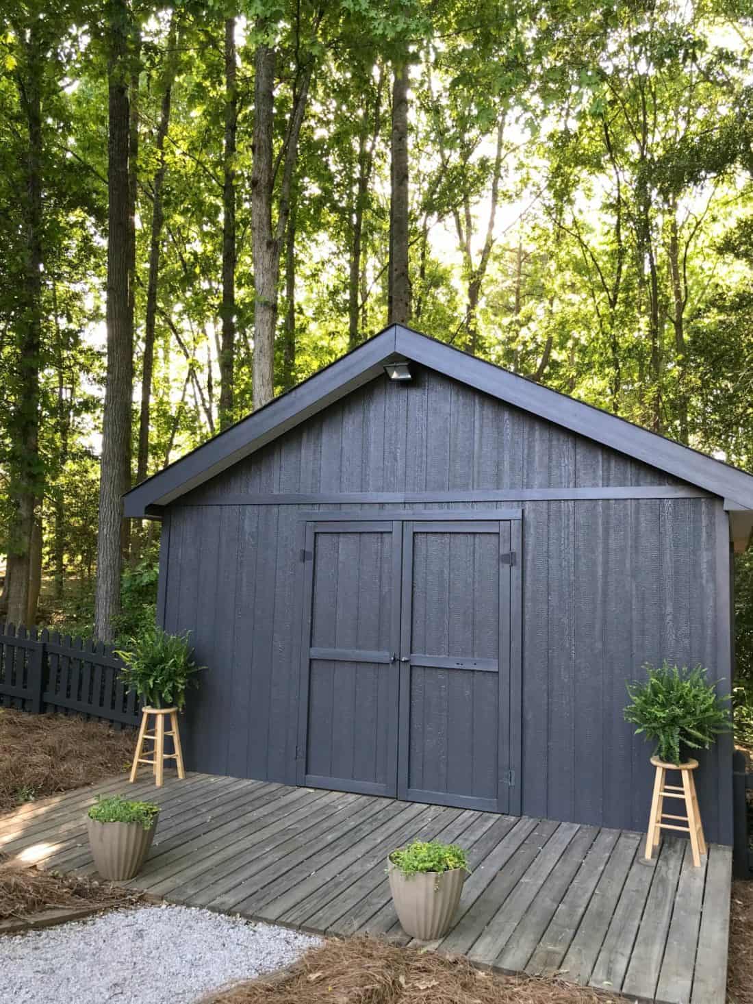 Painted Shed in Behr Cracked Pepper