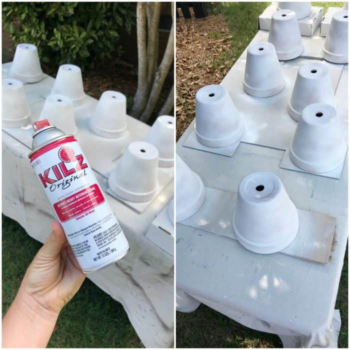 Easy tutorial for priming and painting terra cotta pots