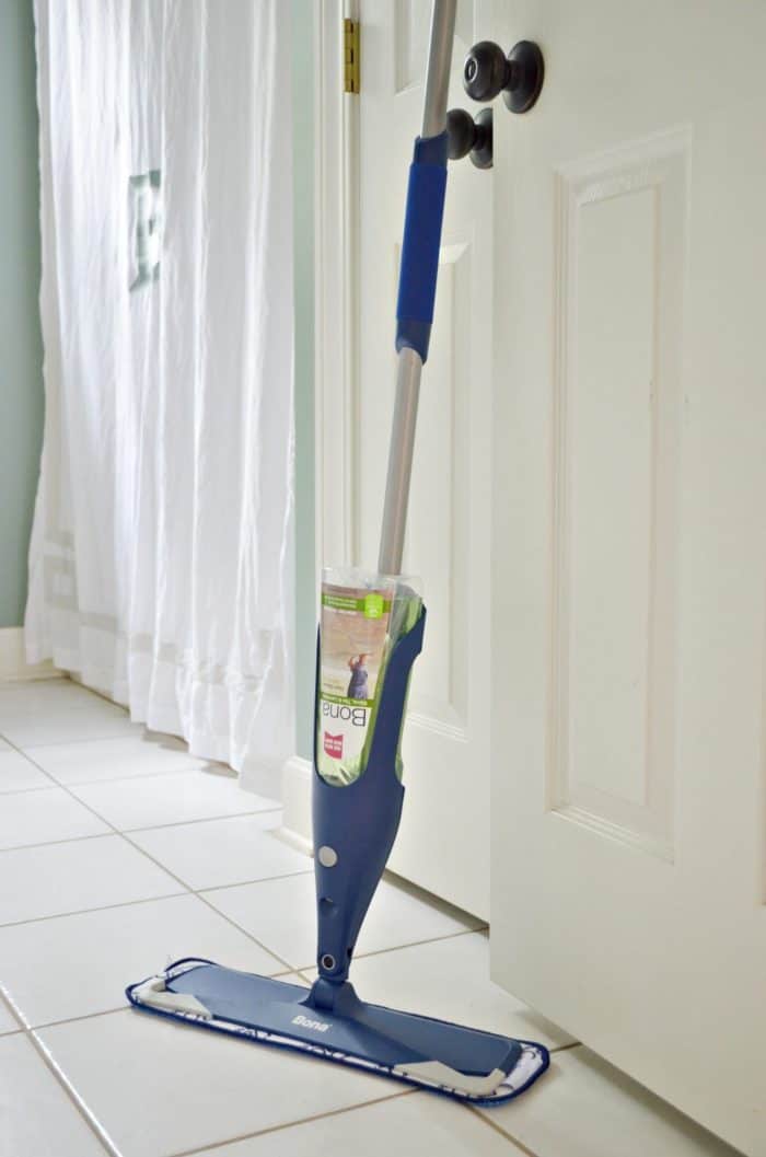 Simple cleaning habit to make mopping easier.