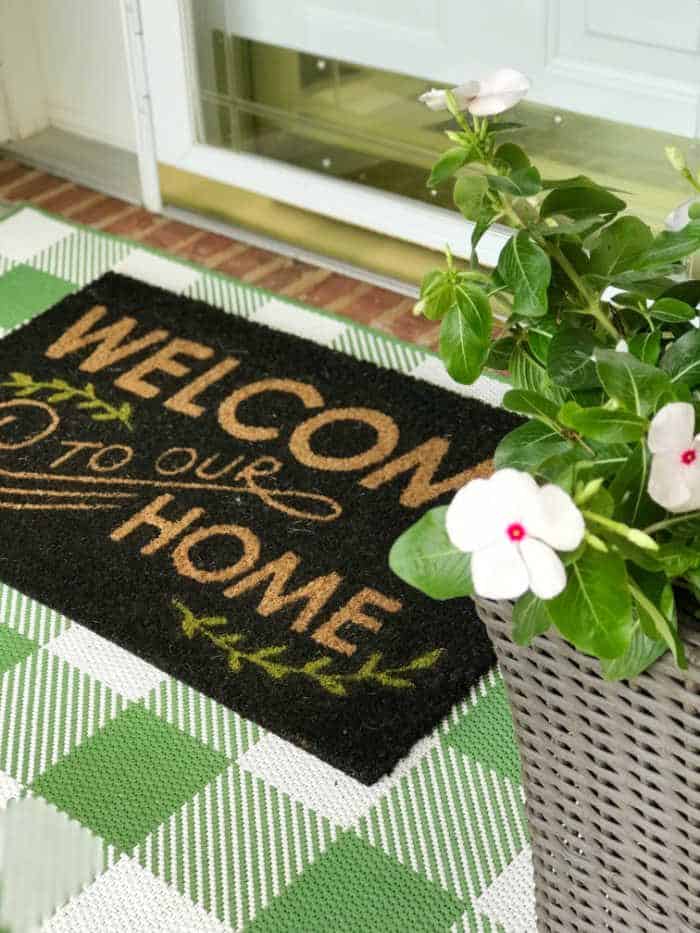 Small Porch Welcome mat layered rug 