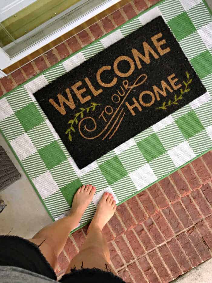 Small porch layered rugs