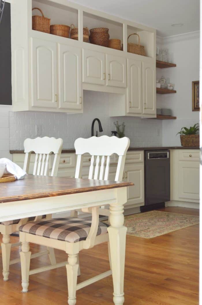 Declutter Your Kitchen DIY Shelves To Organize a Country Farmhouse Kitchen  on a Budget