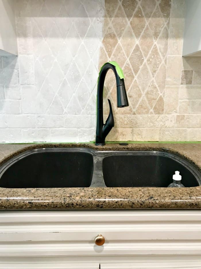 3 Simple Steps to Paint a Stone Backsplash At Home With The Barkers