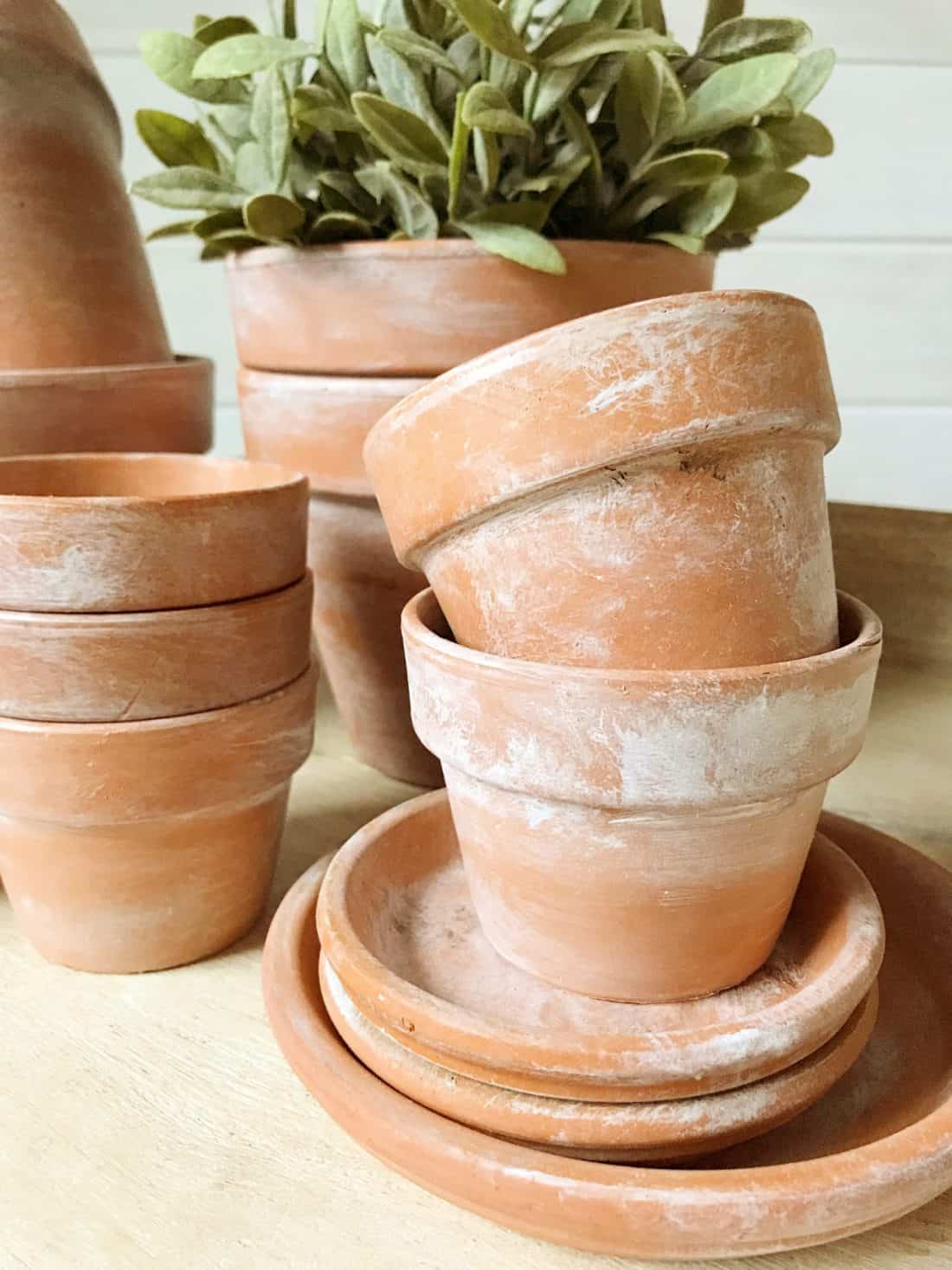 How to age terra cotta pots using paint - At Home With The Barkers