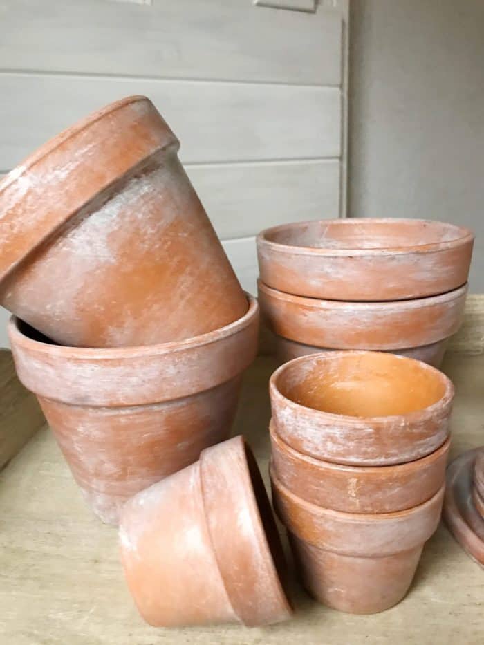 Aging Terra cotta pots 