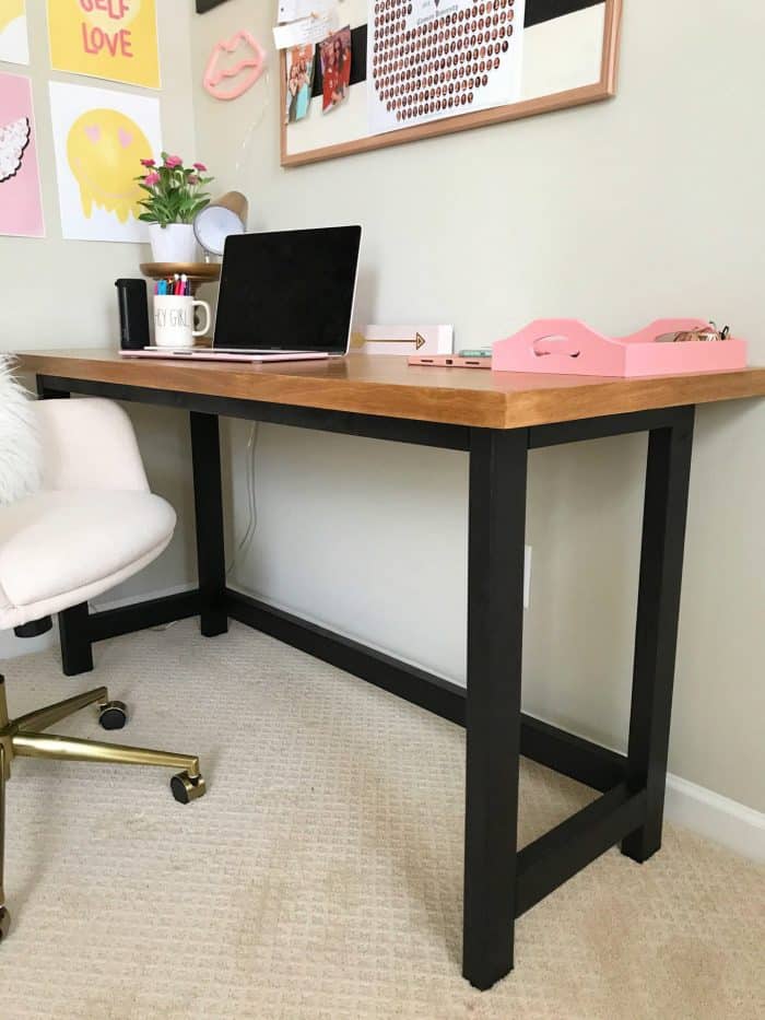 DIY wood and black painted desk