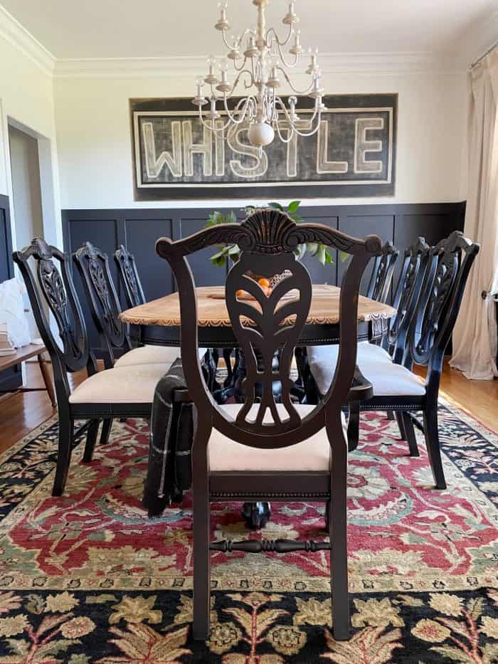 Spray Painted dining room table and chairs - At Home With The Barkers