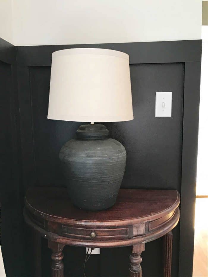 Painted pottery lamp makeover