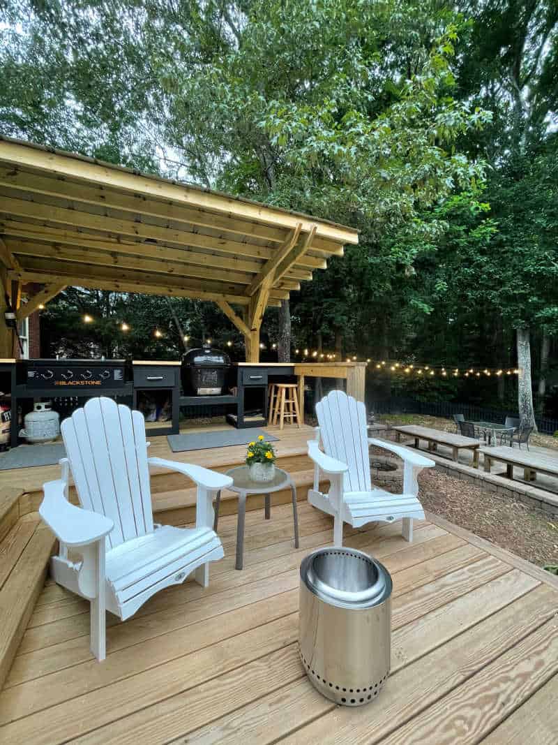 DIY Outdoor Kitchen backdoor view