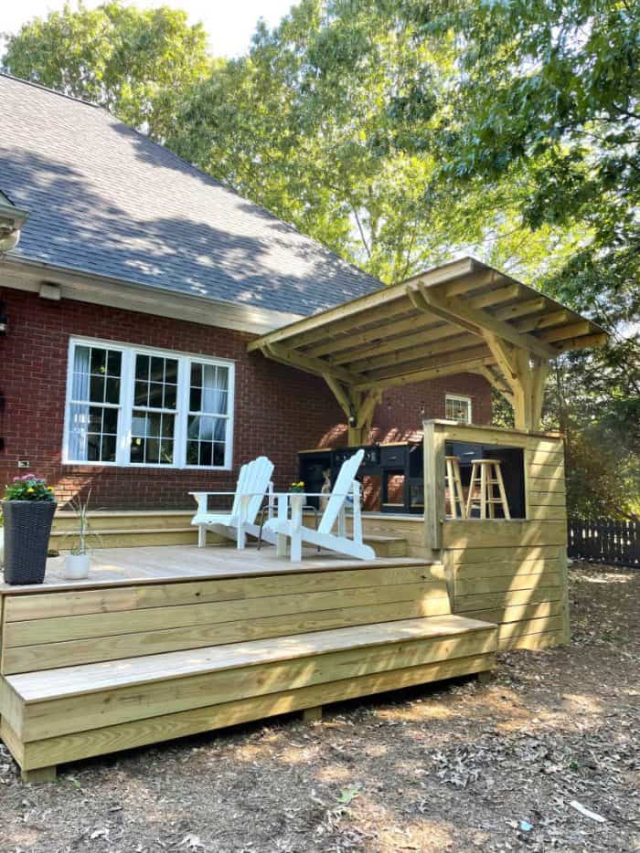 DIY Outdoor Kitchen yard view