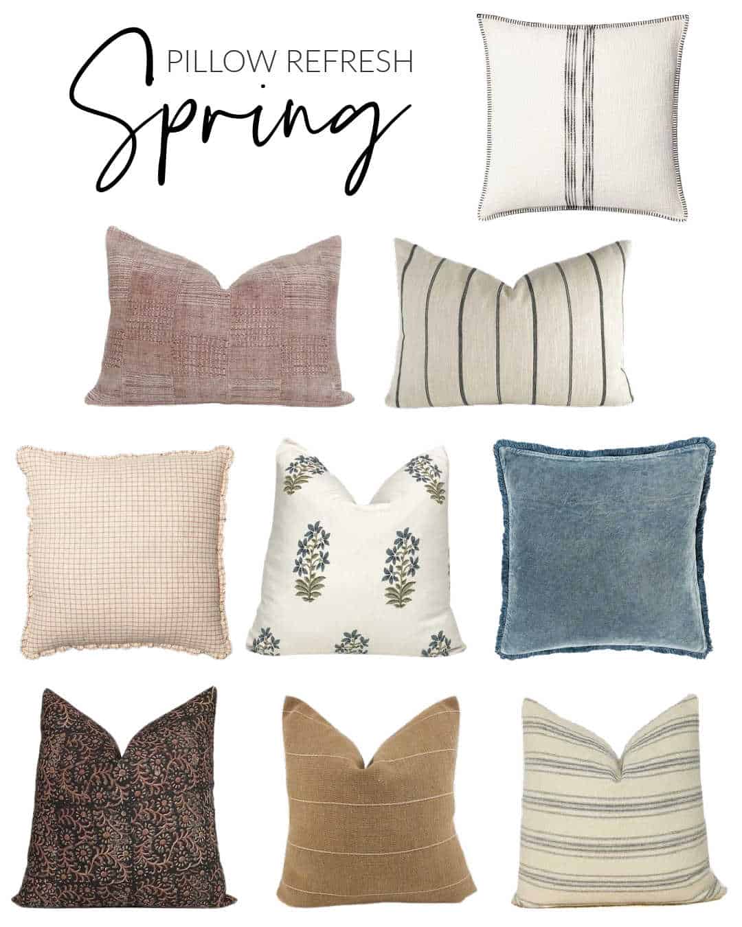 Spring throw pillow options