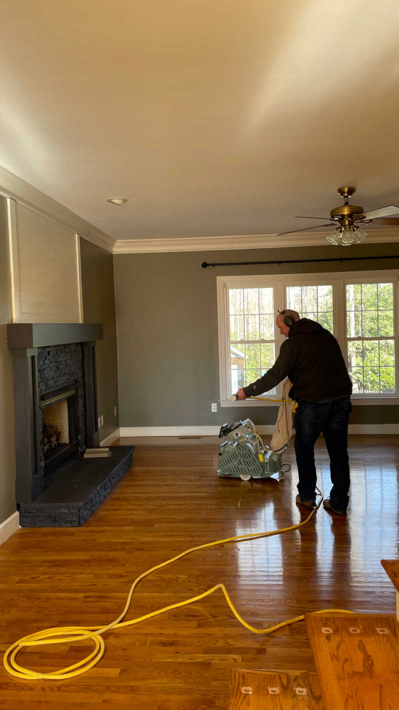 Hardwood Floor Refinishing before