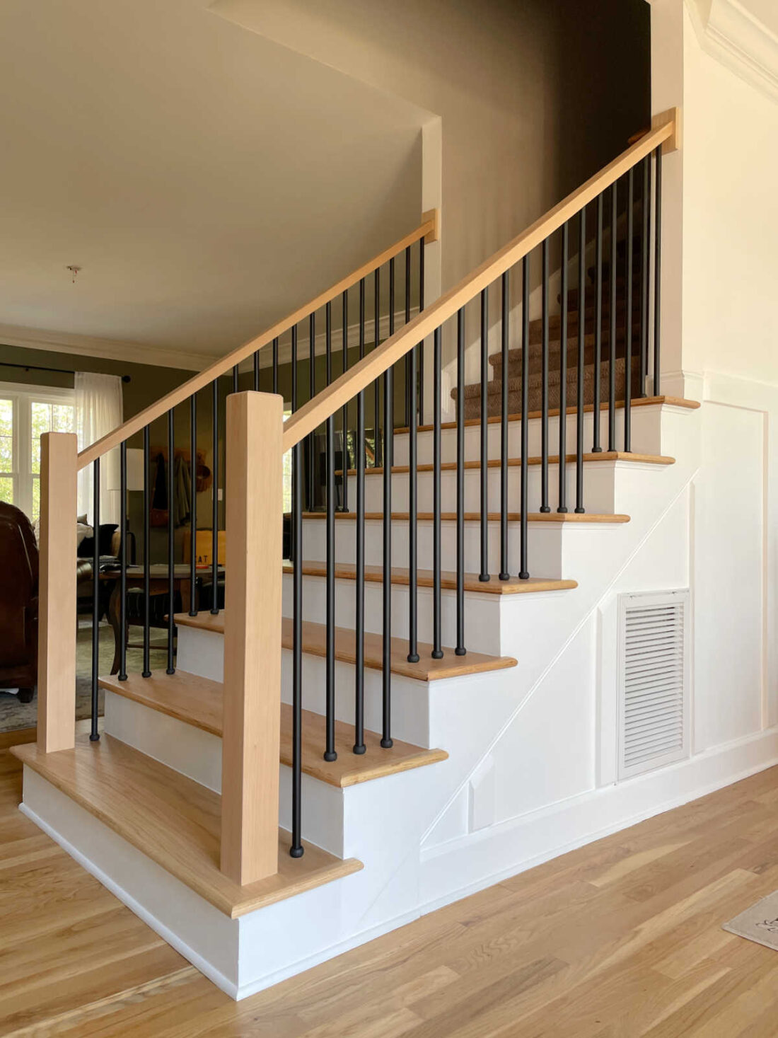 Foyer staircase makeover reveal home renovation project after