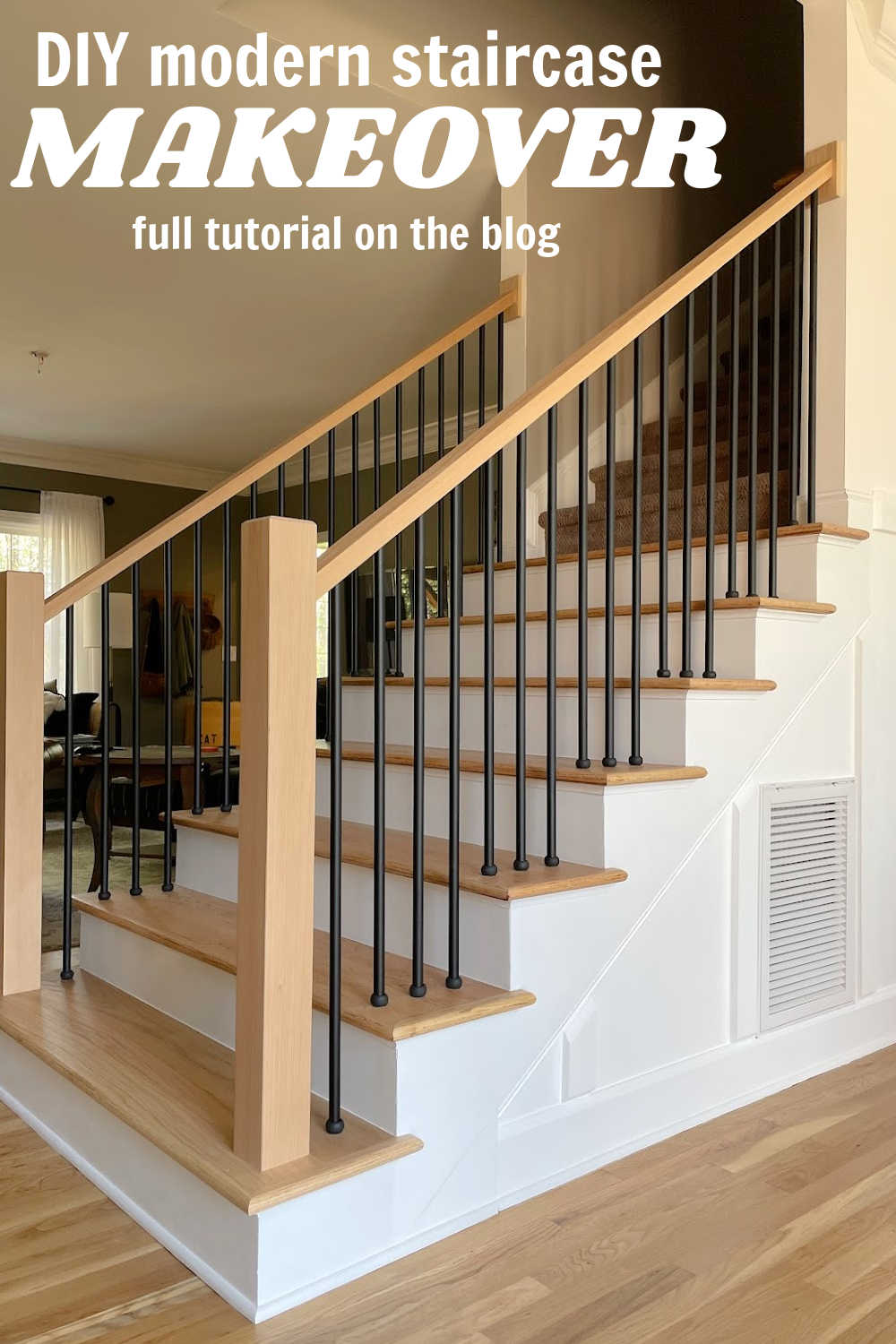 Modern Staircase Makeover Pinterest graphic