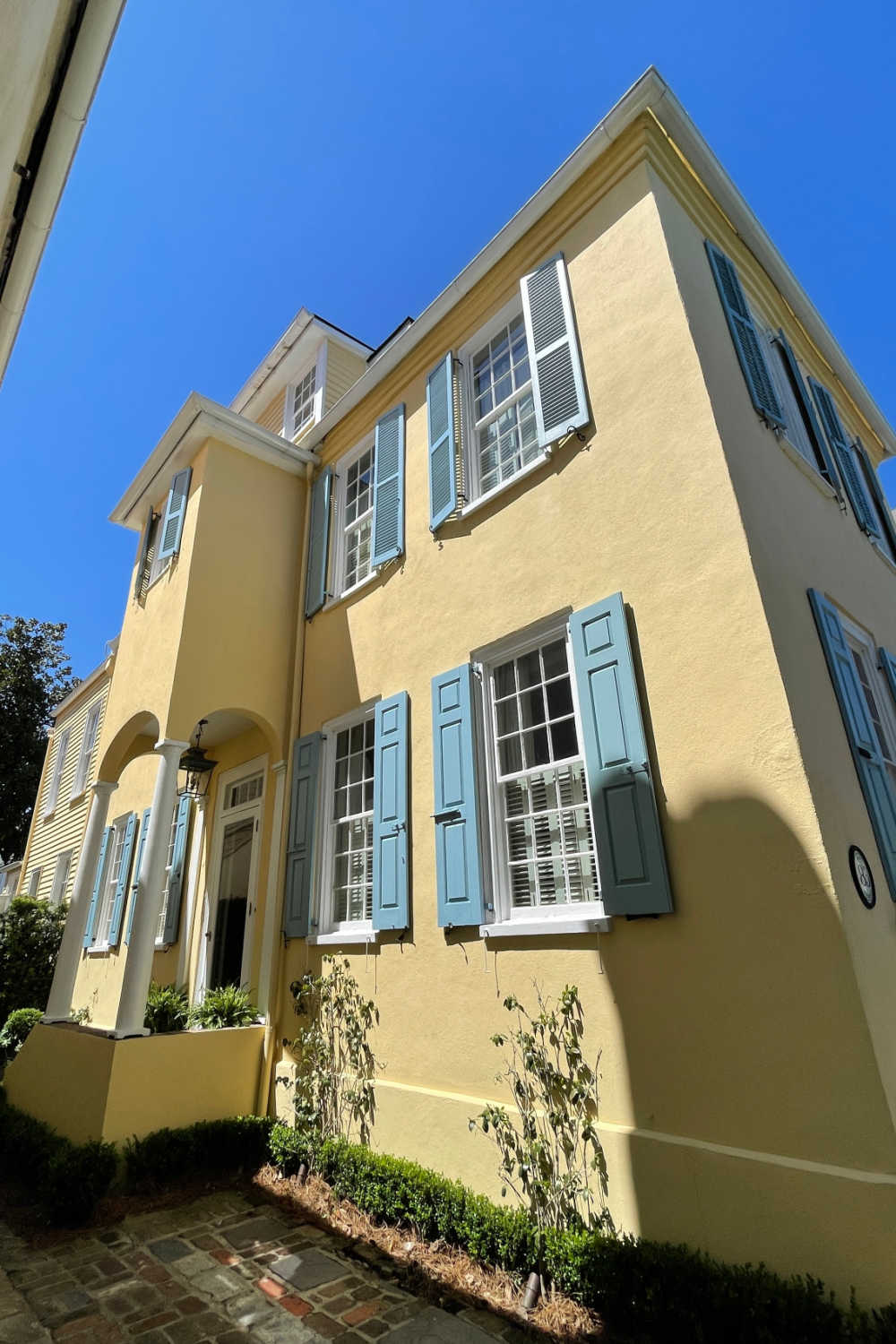 exterior home view in Charleston with functioning shutters