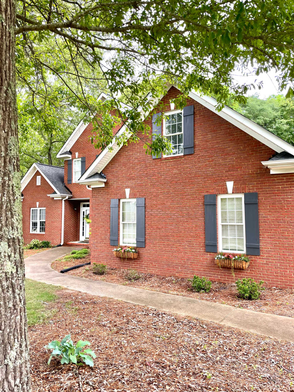 house windows with shutters