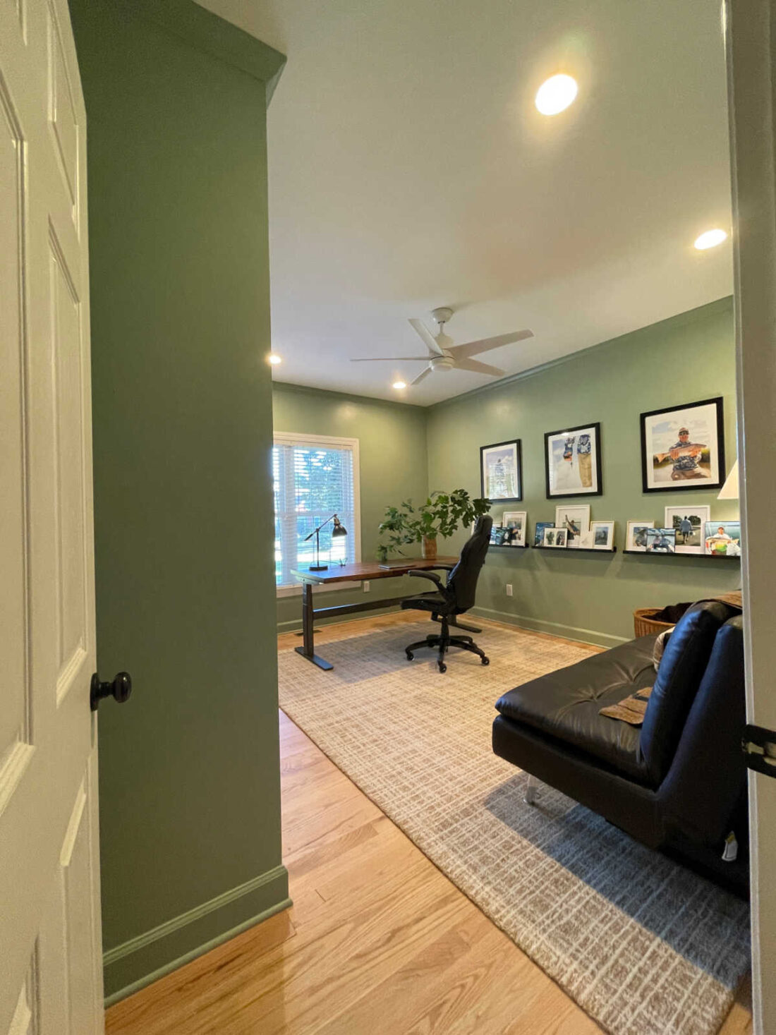 Full home office doorway view of new makeover