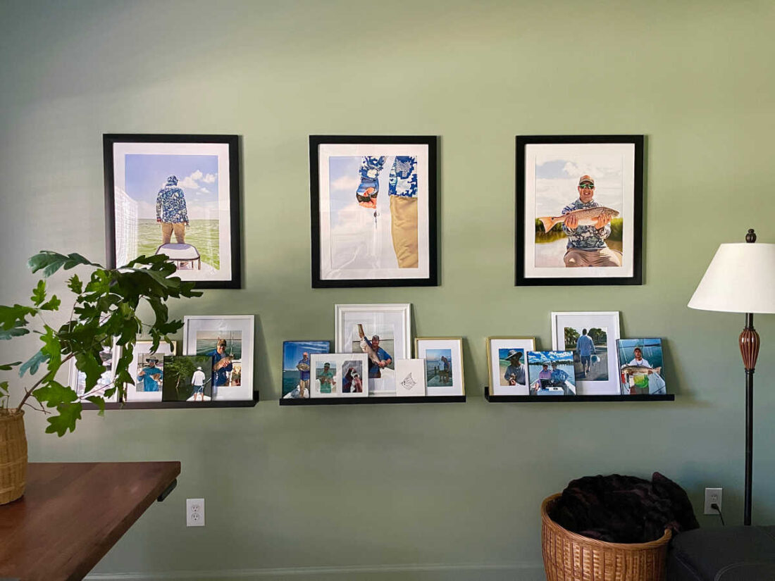 Photo gallery wall display home decorating