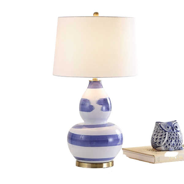 Brushstroke table lamp in blue shopping photo