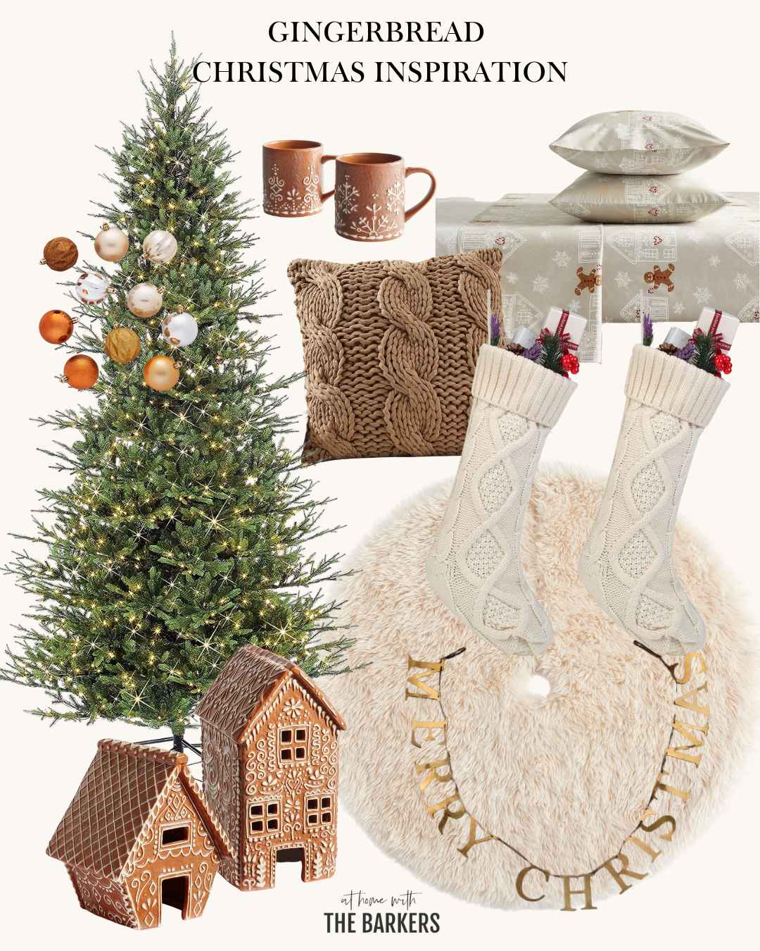 Gingerbread inspired Christmas Decor theme graphic