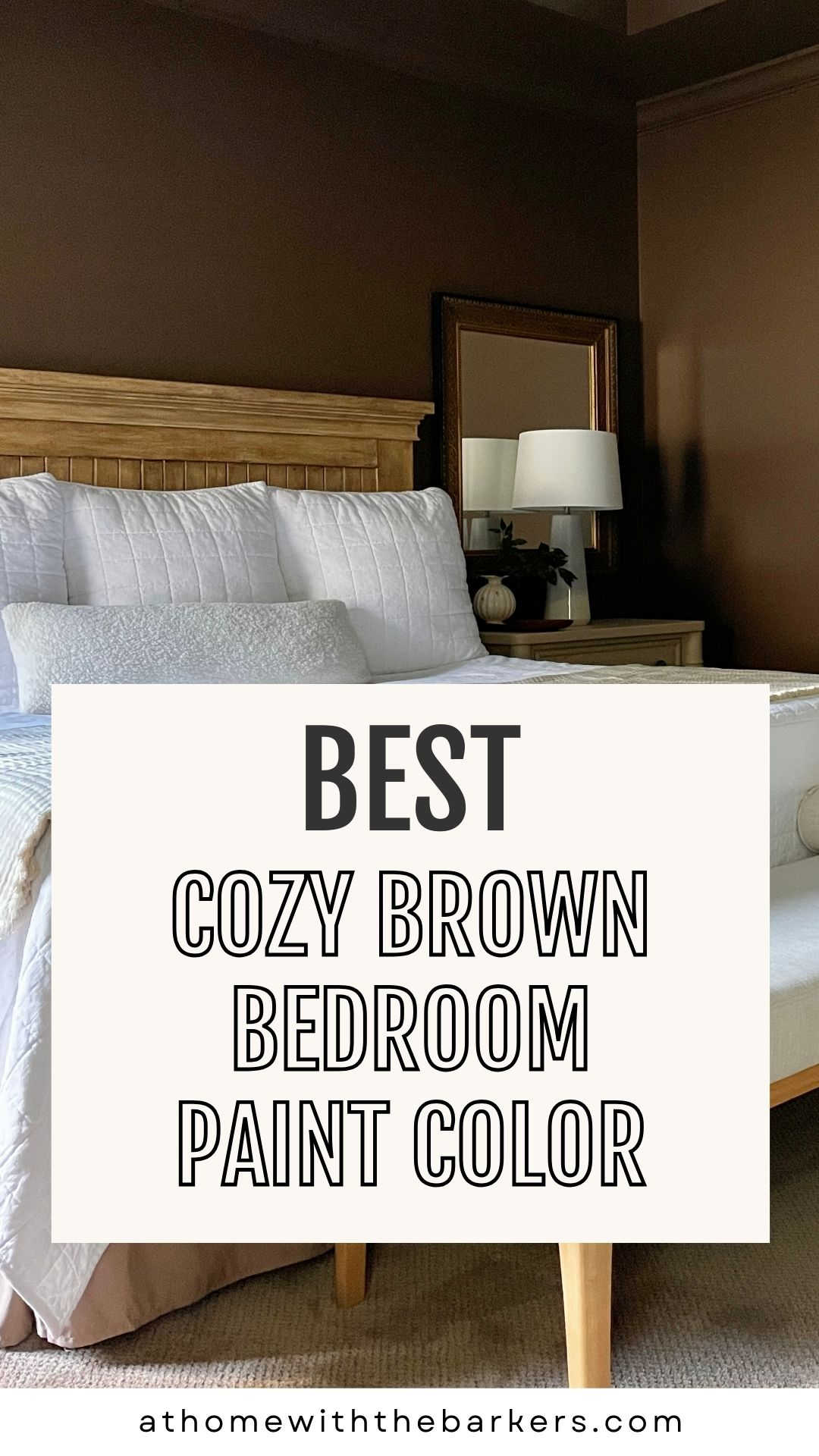 Dark brown paint color for cozy bedroom makeover