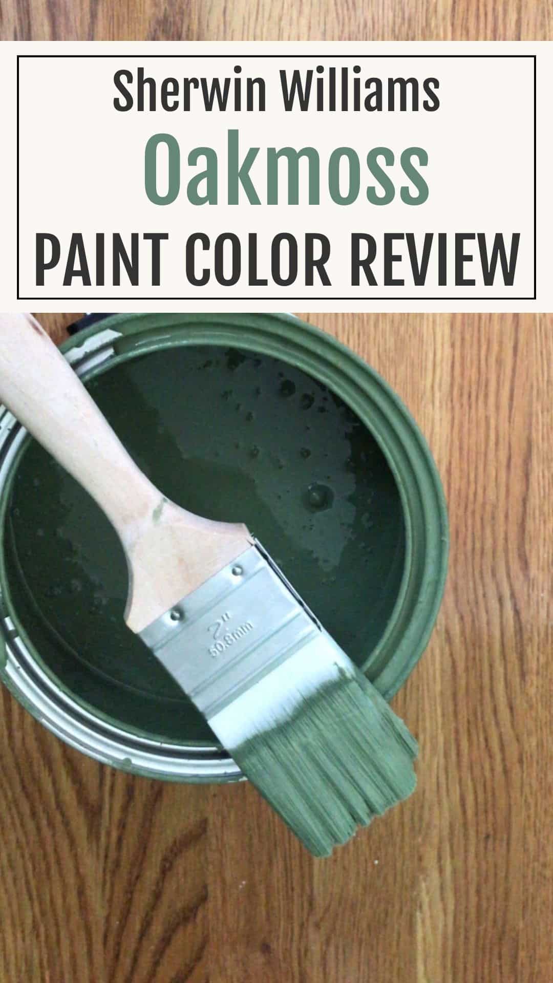SW oakmoss paint green paint on paint brush