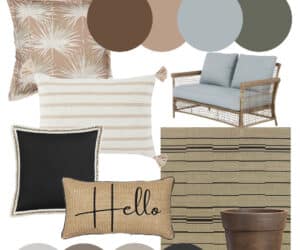 Patio makeover color palette for organic modern style