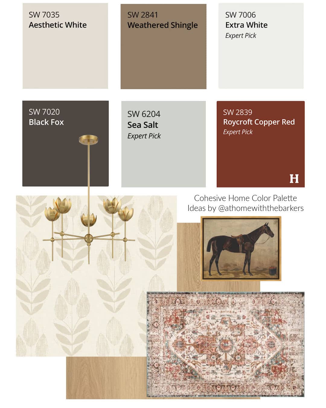SW Sea Salt paint color in a western rustic vibe with horse art