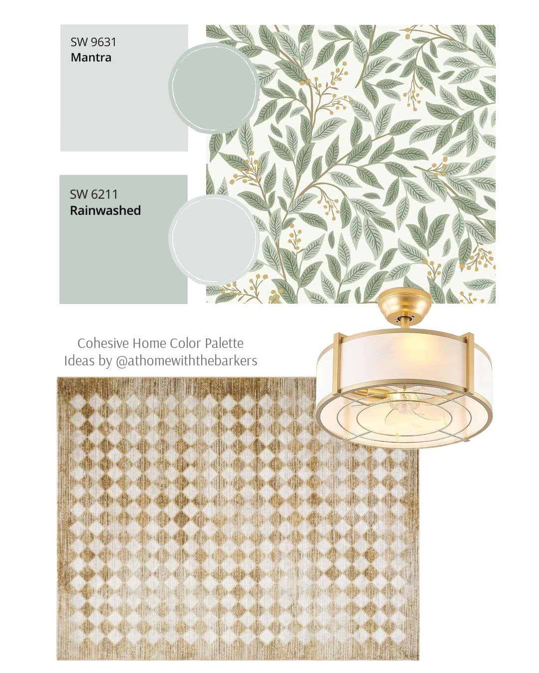 SW 6211 Rainwashed paint color mood board