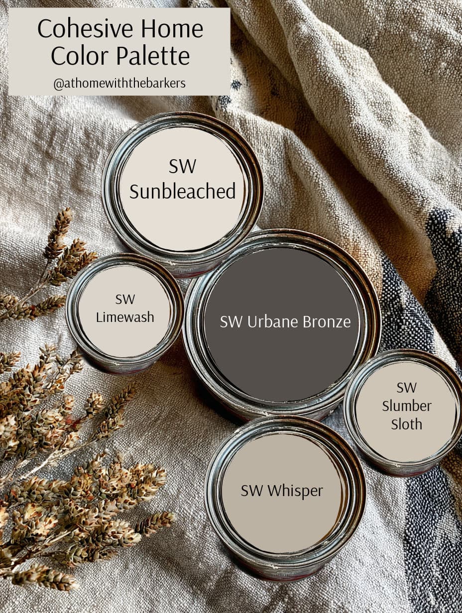 SW Urbane Bronze cohesive color palette can lids