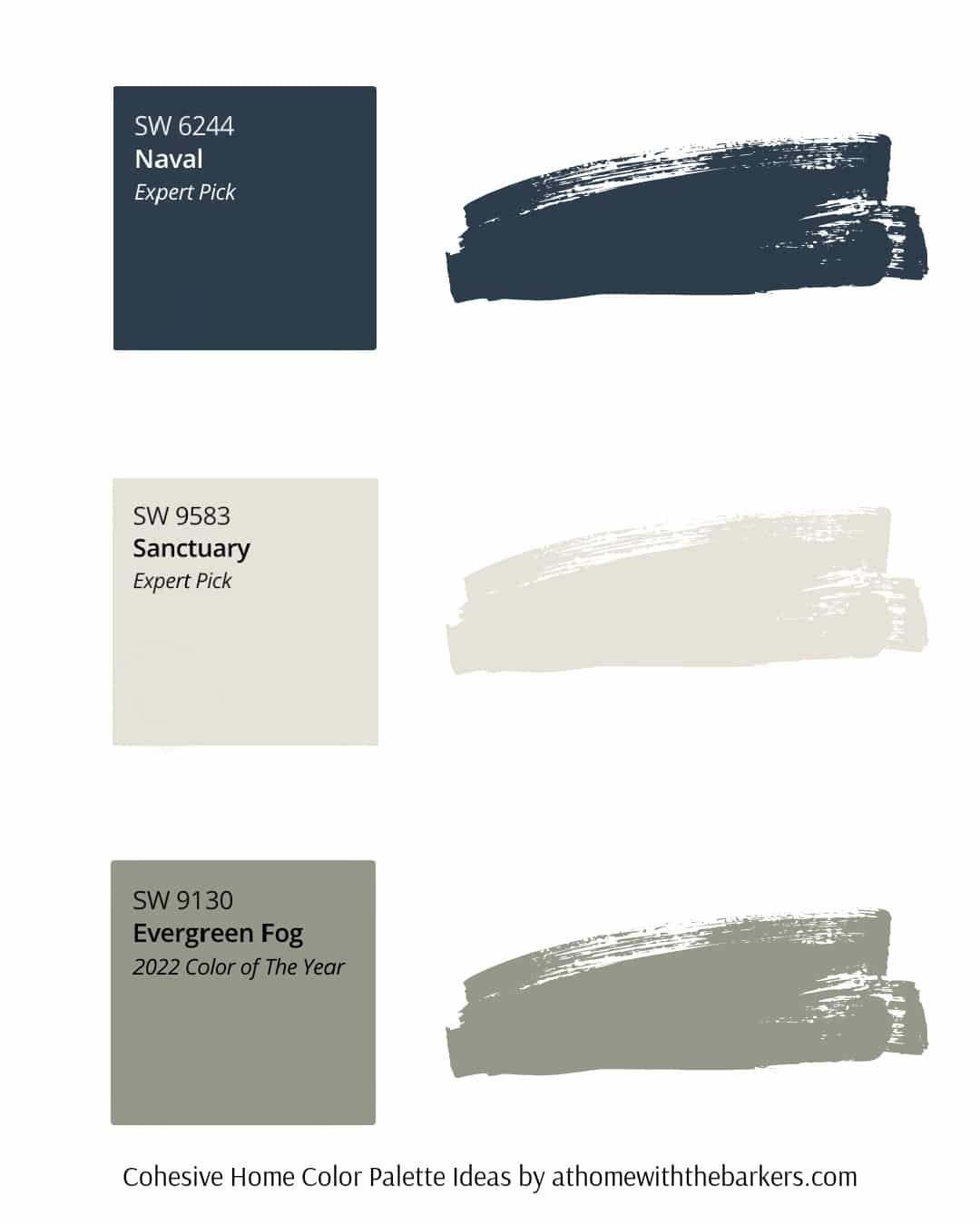 Sherwin Williams Evergreen Fog, Naval, Sanctuary