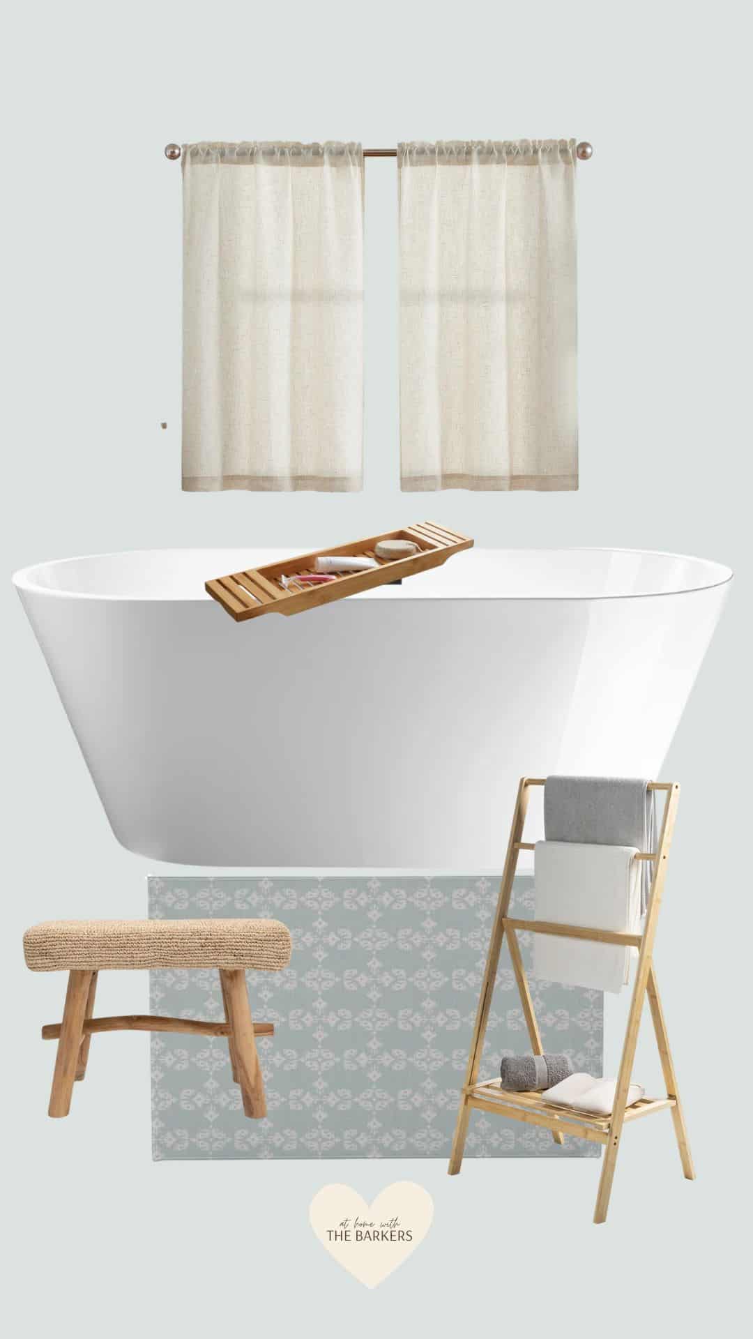 Wayfair bathroom makeover accessories for a free standing tub