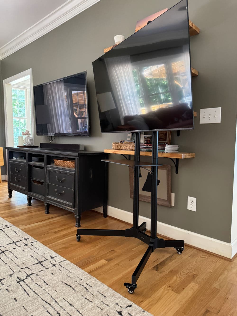 Mobil TV cart for football season from Wayfair
