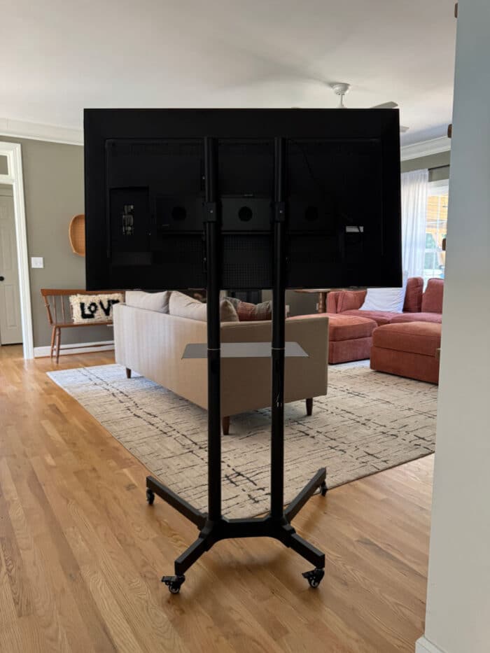 Rolling TV cart for tailgate game watching