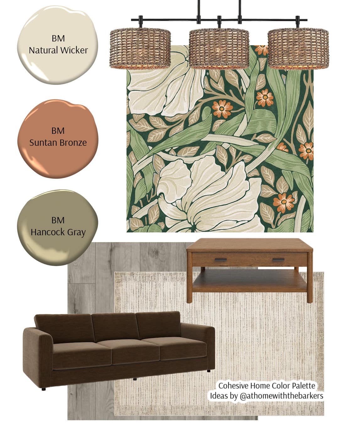 BM Natural Wicker, Suntan Bronze, Vintage Vogue with gray flooring
