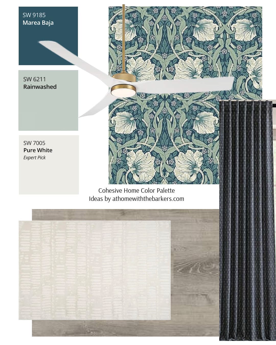 SW paint color palette and Amazon decor ideas and light gray flooring